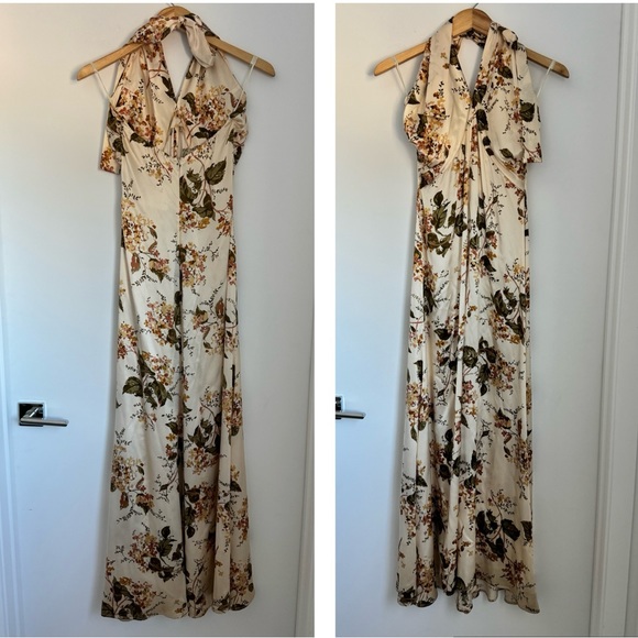 Reformation 2 Veria Silk Maxi Dress Halter Neck Bella - Picture 5 of 14